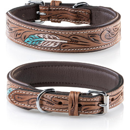 Стильний шкіряний нашийник для собак Джек Рассел, ручної роботи, з м'якою підкладкою, XL (46-58 см)