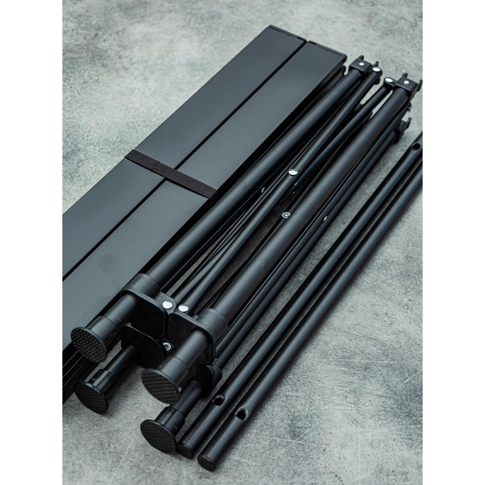 Ондіс24 Складаний столик для кемпінгу, саду та пікніків з алюмінію, 57,5 x 59 x 57 см, 50 кг, Антрацит