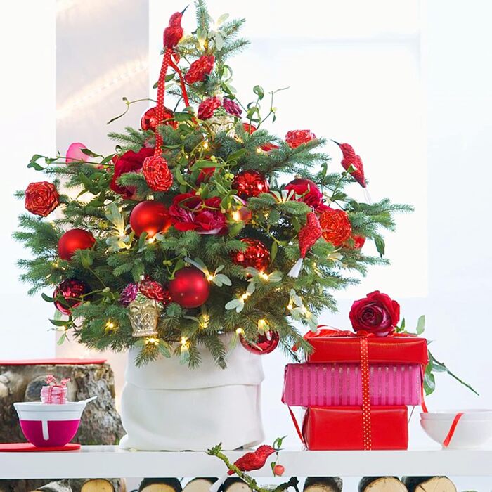 Набір ялинкових прикрас 36 шт, кульки для ялинки з пластику 4 см, червоні