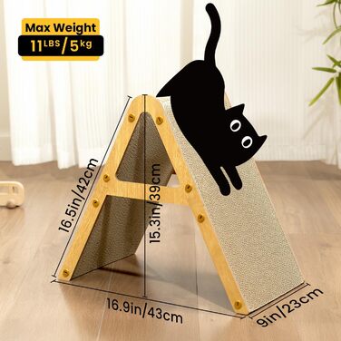 Кігтеточка для котів з коробкою та 4 змінними шарами з картону - велика кігтеточка з міцного гофрокартону, двосторонні шари з картону з наклейками - місце для відпочинку котів у квартирі, захист меблів. Велика коробка для котів + 4 кігтеточки + наклейки (