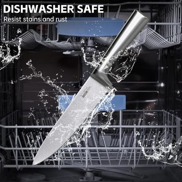 Набір кухонних ножів HUIKAILI 5 шт. з нержавіючої сталі, професійний, з антиковзним руків'ям, включає: Сантоку, кухонний ніж, ніж для хліба, універсальний ніж, ніж для овочів