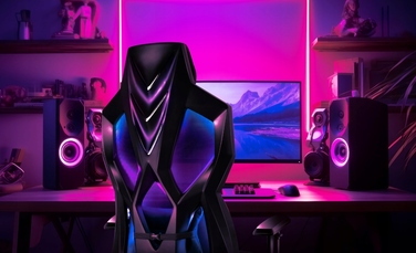 Ігрове крісло Huzaro Combat 6.2 RGB, тканина, чорне