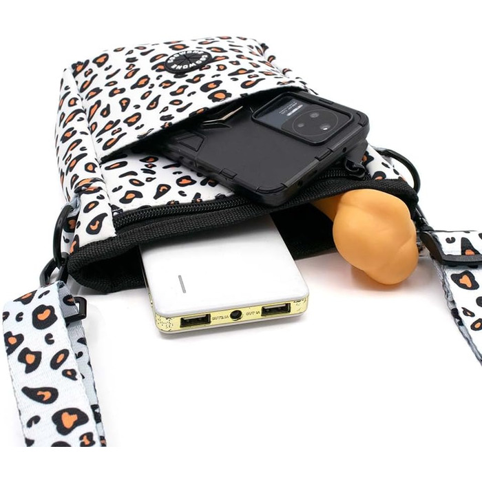 Сумка для ласощів для собак COOWONE Leckerlibeutel, з тримачем для відходів, на пояс, для прогулянок та тренувань, біла, леопардовий принт 2.0