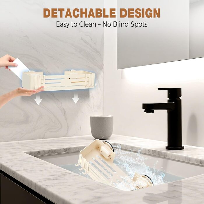 Сучасна душова полиця Lekesky, стійка до іржі, 2 шт., Gunmetal Grey, алюміній, на присосках, без свердління, з 12 гачками (прямокутна)