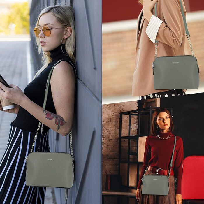 Сумка жіноча TANTOMI через плече: елегантна клатч на ланцюжку сірого кольору для вечірки