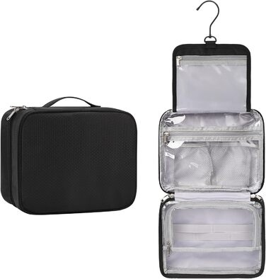 Сумка для туалетних аксесуарів для жінок та чоловіків, дорожня сумка-органайзер для косметики та туалетних речей (футбольний принт, чорний)