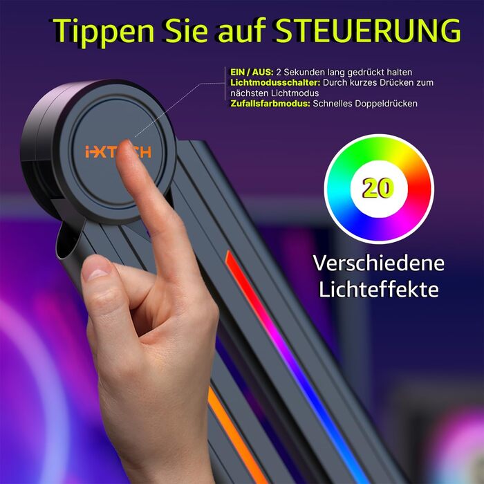 Кріплення мікрофона IXTECH RGB Boom Arm: регульований тримач для стрімінгу, геймінгу, чорний