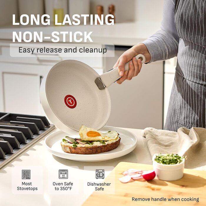 Набір посуду T-FAL Ingenio Essentials 11 предметів, гранітне титанове покриття, антипригарне, для духовки, бежевий