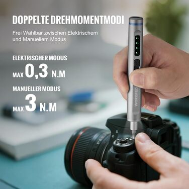 WORKPRO Набір викруток 42-в-1 електричний, для точних ремонтів телефонів, годинників, камер, з 36 бітами S2, магнітною коробкою, зарядкою Type-C