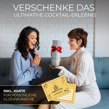 Набір для коктейлів EMPATION: 8 предметів, Boston Shaker 825мл, нержавіюча сталь, для початківців та професіоналів, сріблястий, преміум подарунок