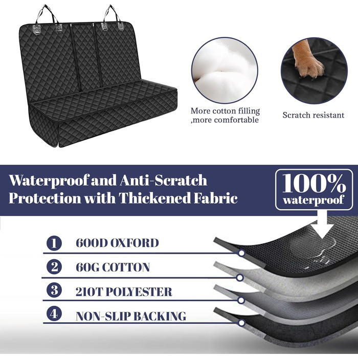 Накладка на сидіння автомобіля для собак, 135x120 см, водовідштовхувальна, стійка до подряпин, універсальна, для вантажівок, легкових автомобілів, позашляховиків, Jeep