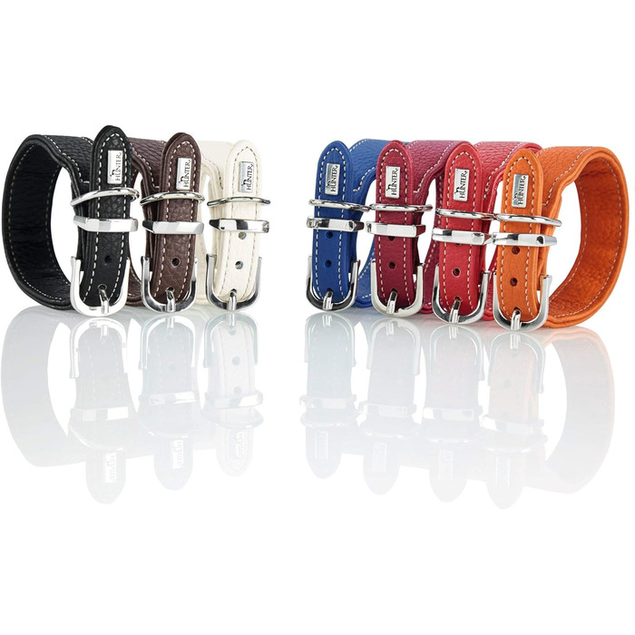 Нашийник для собак HUNTER CANNES, шкіряний, з м'якої напівшкіри, елегантний (XS, L-XL, бургунді)