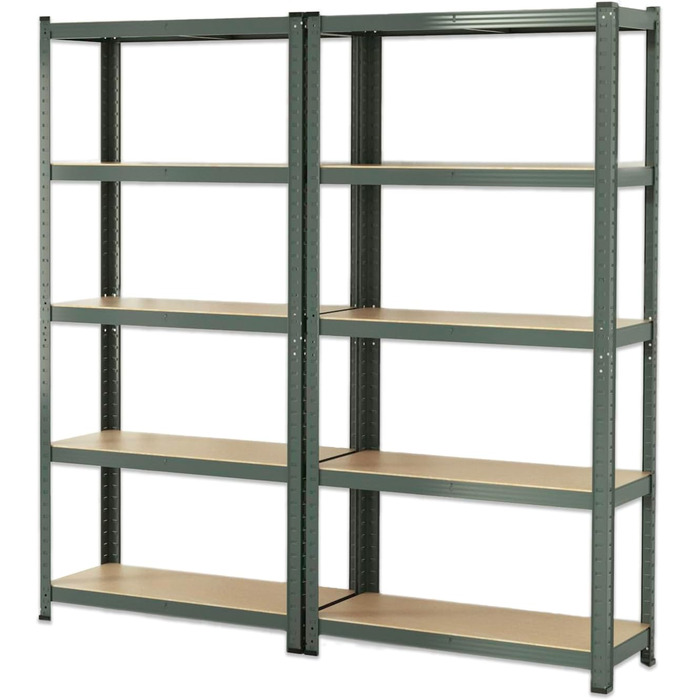 OfficeMarshal Heavy-Duty Shelving Unit - Lakota (200 x 100 x 50 cm, Grey)
