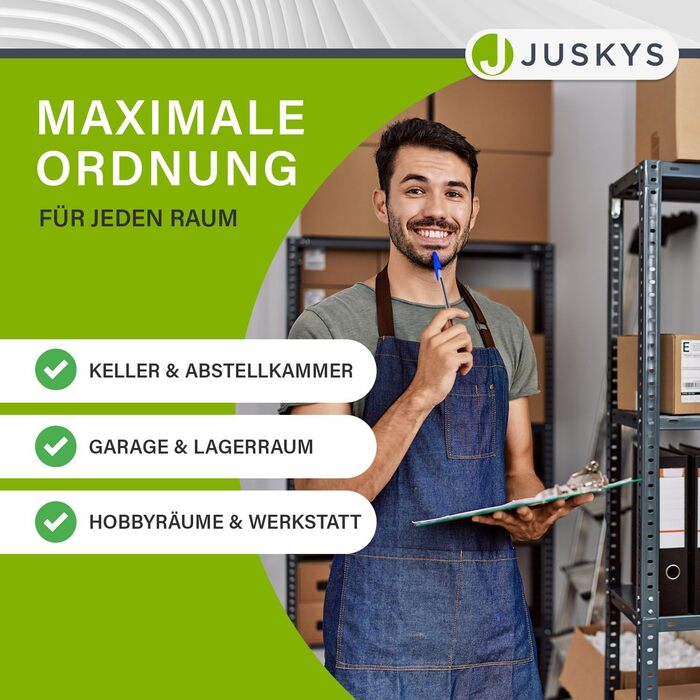 Металеві стелажі Juskys Basic 2 шт. 180x90x40 см - 1750 кг - 10 ярусів - сірий