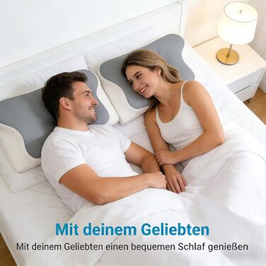 Подушка ортопедична з піни Memory Foam для підтримки шиї, сіра. Ефективна проти болю, ергономічна, для сну на боці, спині та животі.