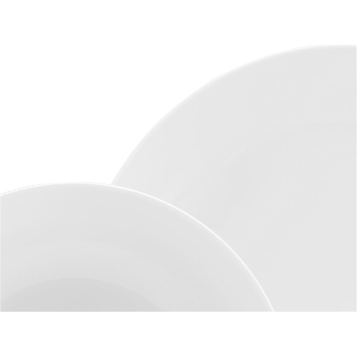 CreaTable Серія Luna Weiss: 12-ти частинний сервіз з порцеляни на 6 осіб, посуд для кухні, безпечний у посудомийній машині та мікрохвильовці