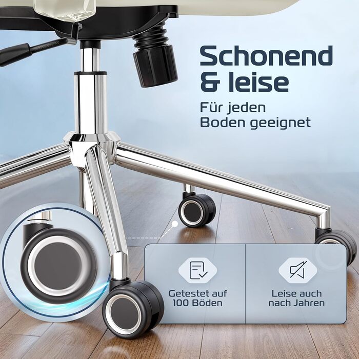 Ергономічне крісло SmartSeat для офісу та дому | Регульоване, 150 кг, Brightseat (кремовий білий)