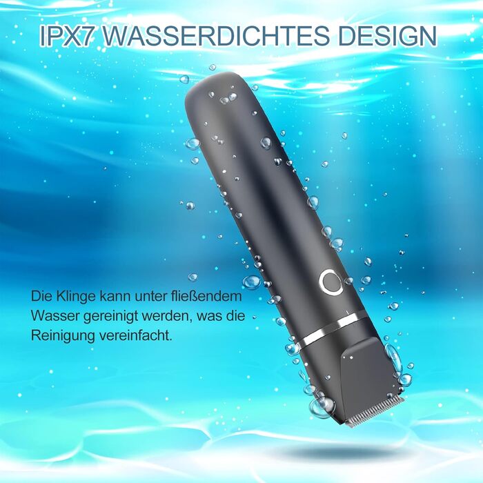 Триммер для собак: набір для стрижки кігтів, USB-зарядка, безпечний, тихий, IPX7 водонепроникний, чорний