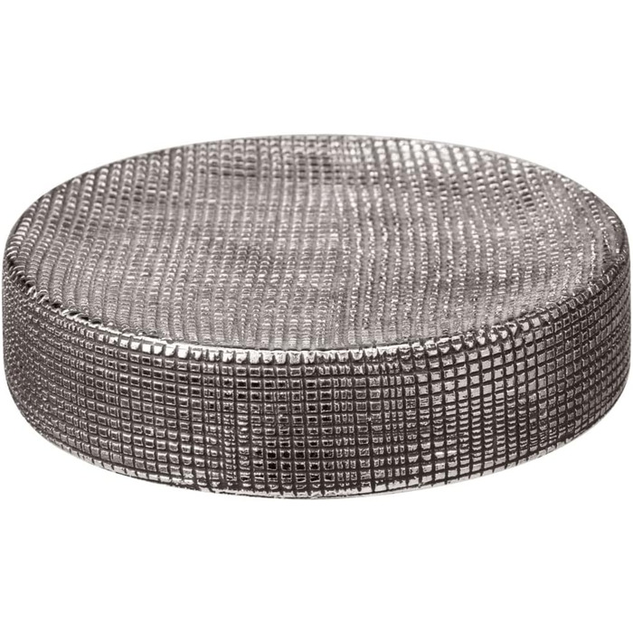 Підставка для мила WENKO Rivara, керамічна мильниця для мила, Ø 10 x 2,5 см, срібна