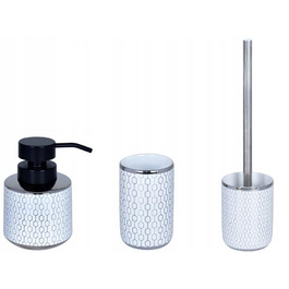 Набір аксесуарів для ванної Cadril (3 предмети), кераміка: дозатор та йоржик для туалету Bisk