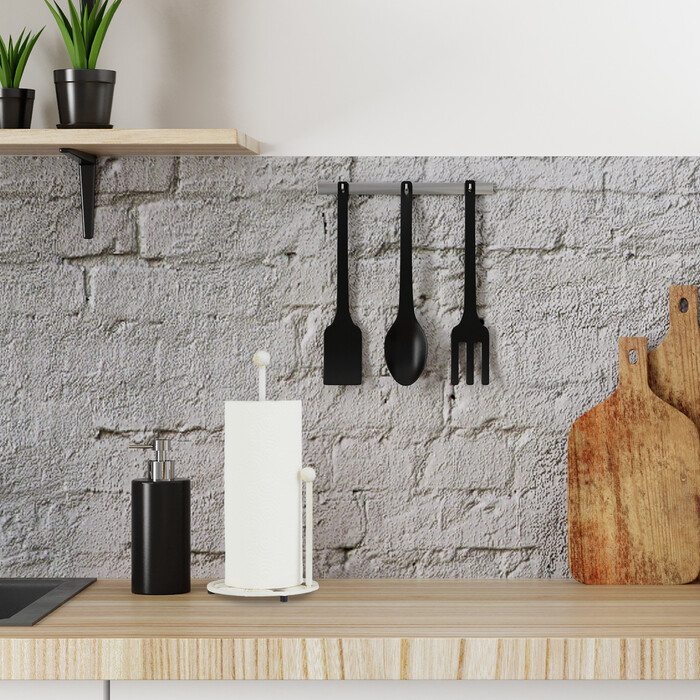 Relaxdays Standing Kitchen Towel Holder, Retro Design