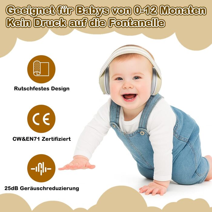 Навушники для захисту слуху дитини Yesay, 0-4 роки, 2-в-1, регульоване кріплення, для сну, подорожей та захисту від шуму
