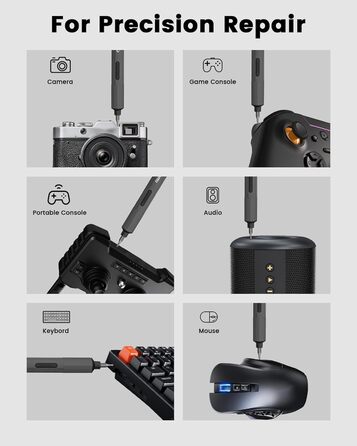 Набір мініатюрної електричної викрутки TANYO 51 в 1 з акумулятором 400mAh, LED-ліхтариком, для ремонту iPhone, ноутбуків, окулярів, годинників (чорний)