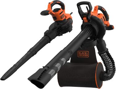 Black+Decker 3,000 W Leaf Blower and Fan BEBLV300 with Shredder and 72 l Collection Sack-Backpack + 3M Peltor Optime I Earmuffs, with adjustable head band for noise up to 98 dB - SNR 27