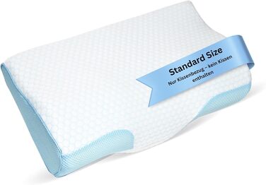 Ортопедична подушка для шиї та голови Derila Memory Foam Original. Підтримка шиї для тих, хто спить на боці, спині та животі (King, 1 шт.) (З охолоджуючим чохлом, 50x30 см)