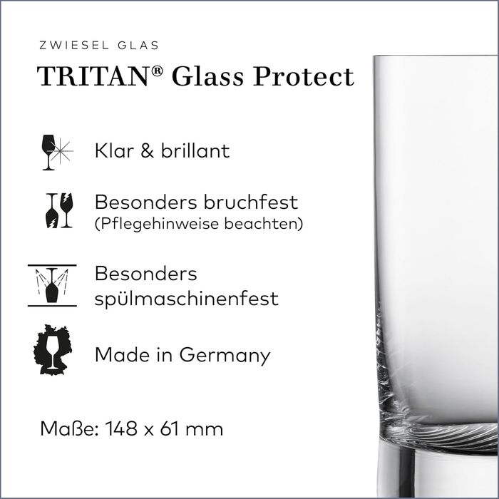 Zwiesel Glas Echo Mug (Set of 4), modern drinking glass with a special base, dishwasher-safe Tritan crystal glasses, Made in Germany (Art.-Nr. 123380)