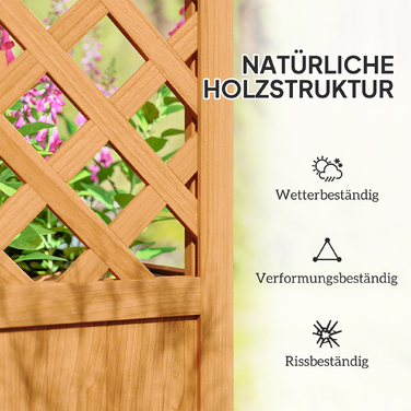Outsunny Raised Garden Bed Planter with Trellis, Curved Roof Arbor Planter Box Wood, Garden Trellis 83x36x145cm for Garden Balcony Terrace, Flower Pot for Climbing Plants Hanging Plants, Flowers | Aosom
