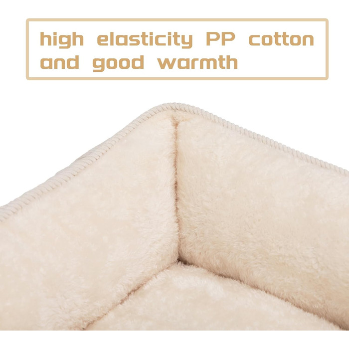 Килимок для котів та собак, м'який лежак для тварин, дихаючий лежак для кошенят та цуценят, бежевий (55*45*15 см)