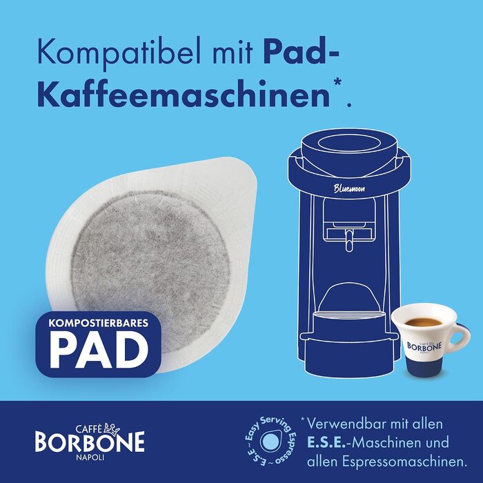 Кавові пади Caffè Borbone Rote Miscela (Червона суміш), сумісні з ESE системою 44 мм, біорозкладні, 150 шт