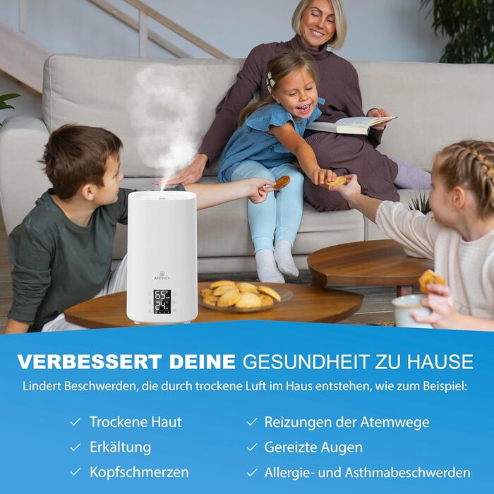 Зволожувач повітря Top-Fill з аромадіфузором, 3.8 л – для вітальні, офісу, дитячої кімнати, спальні