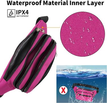 Поясна сумка на пояс, унісекс, сучасна, для подорожей, прогулянок, собак, чоловіча та жіноча (Рожево-червоний)