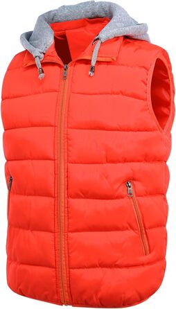 Чоловіча степкова жилетка YOUTHUP з капюшоном, тепла зимова жилетка для активного відпочинку, спортивна жилетка, оранжевого кольору (S)
