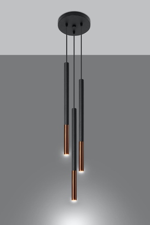 Підвісна люстра MOZAICA 3P, чорний/мідь, SL.0890 Sollux Lighting