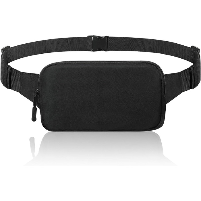 Спортивна поясна сумка MoKo для бігу, подорожей та активного відпочинку. Чорна сумка на пояс з регульованим ремінцем та блискавкою. Підходить для жінок та чоловіків.