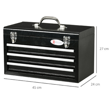 DURHAND Tool Case 116-Piece Tool Set with Filled Tool Box, Sockets, Ratchets, 3 Drawers, Steel Housing in Black