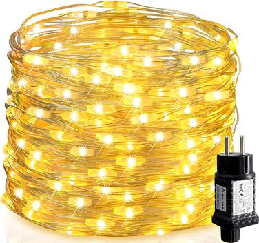 SALCAR 100 метрів LED гірлянда на мідному дроті, 1000 світлодіодів, 8 режимів, вологостійка, для декорування ялинки, кімнати, саду, вечірки, весілля, тепле біле світло