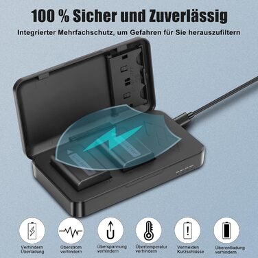 Запасний акумулятор JYJZPB NP-FW50 (2 x 1300mAh) з USB зарядним пристроєм та слотом для SD-картки для камер Sony Alpha A6000 A6300 A6400 A6500 ZV-E10 A7 A7 II A7R II A7SII A5000 A5100 NEX
