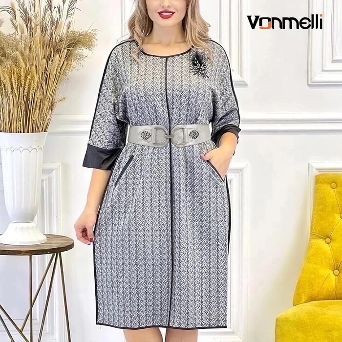 Жіночий ремінь VONMELLI Vintage з широкою талією та товстою пряжкою. Еластичний широкий ремінь для суконь та пальто (Срібло, XXL: обхват талії 119-150 см)