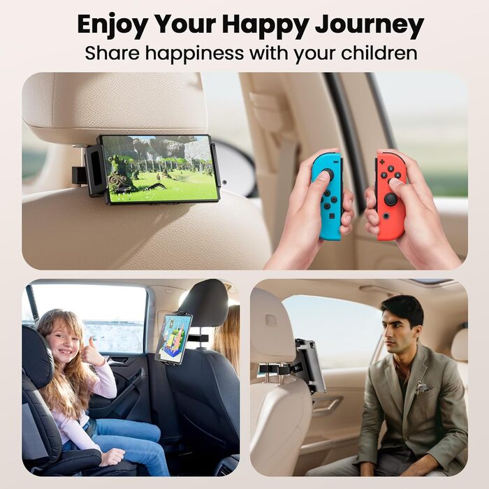 Утримувач для планшету NEUTYPECHIC в авто: 360° обертання, регульований, сумісний з iPad, iPhone, Samsung Galaxy Tab, Kindle Fire HD, Switch та іншими пристроями 4-12.9 дюймів