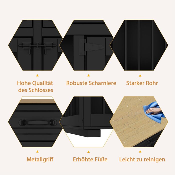 Клітка для собак XXL з шухлядами та дверима, чорна, 164 x 60 x 80 см, залізо