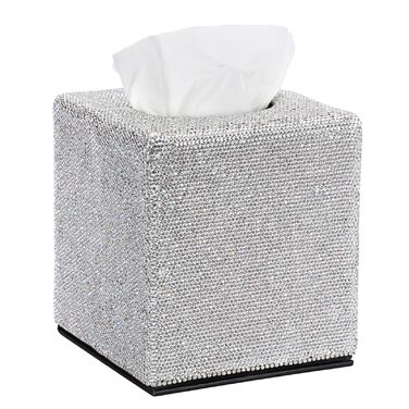 Квадратний тримач для серветок BTSKY з блискітками, декоративна кришка з діамантами та стразами, кубічний диспенсер для дому, ванної кімнати, туалетного столика