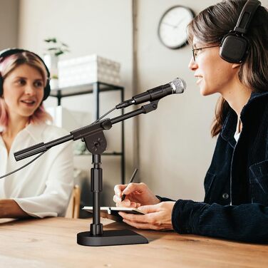Підставка для мікрофона TONOR з регульованою висотою, з важкою основою та поворотним кріпленням, Boom Arm з адаптерами 3/8'' та 5/8'' для всіх мікрофонів, підходить для подкастів, гітари