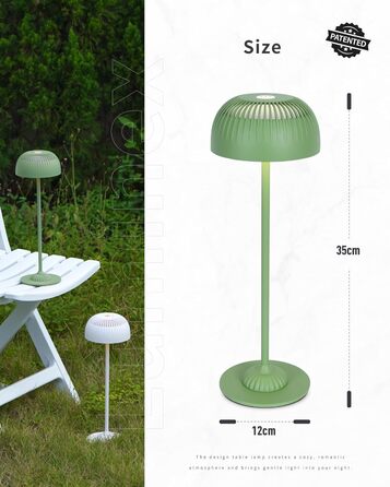 Світлодіодна настільна лампа бездротова LED для вулиці та дому, димована, з акумулятором 5200mAh, IP54, чорна (2 шт)