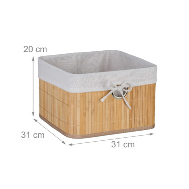 Relaxdays Bamboo Storage Basket Set