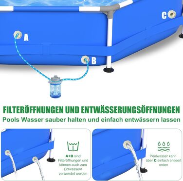 Басейн сталевий каркасний блакитний 305x76 см для дачі та саду