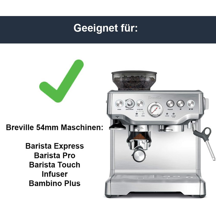 Портфільтр 54 мм з подвійним носиком для кавомашини Breville Barista Express, горіхове дерево, нержавіюча сталь, аксесуар для еспресо
